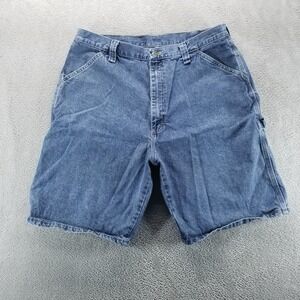 Wrangler Denim Shorts Mens 38 Blue Carpenter Straight 9" Baggy Skate Jorts‎ Y2K